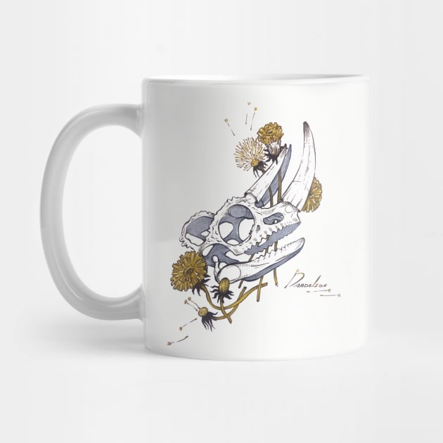 MorbidiTea - Dandelion with Chameleon Skull by MicaelaDawn